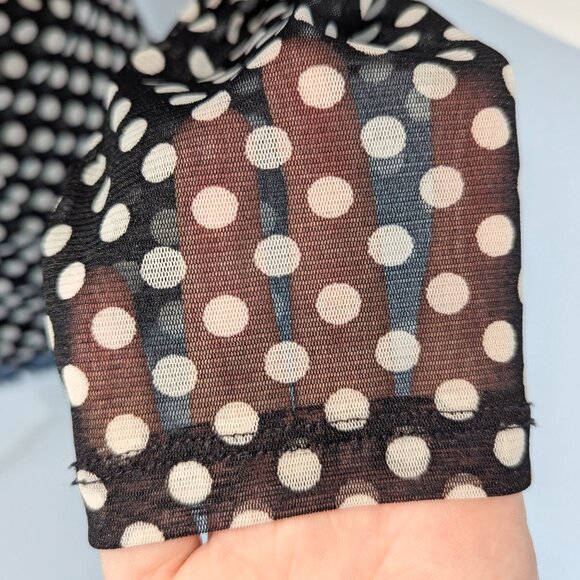 VTG 00s Y2K INC International Concepts Black & White Polka Dot 3/4 Sleeve Blouse - Picture 6 of 9